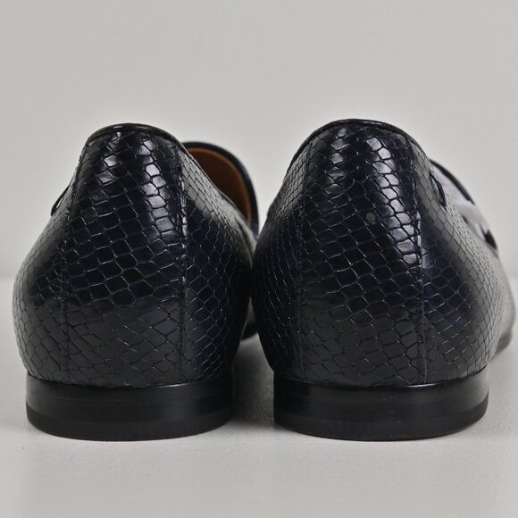 Vionic Willa Boa Leather Snake Print Handmade Slip On Casual Navy Flats US10 UK8 - Picture 8 of 16